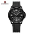 NAVIFORCE 9215 Men Wristwatch Top Brand Luxury Waterproof Calendar Watch Rubber Original Sport Military Army Quartz Male Clock - Black White